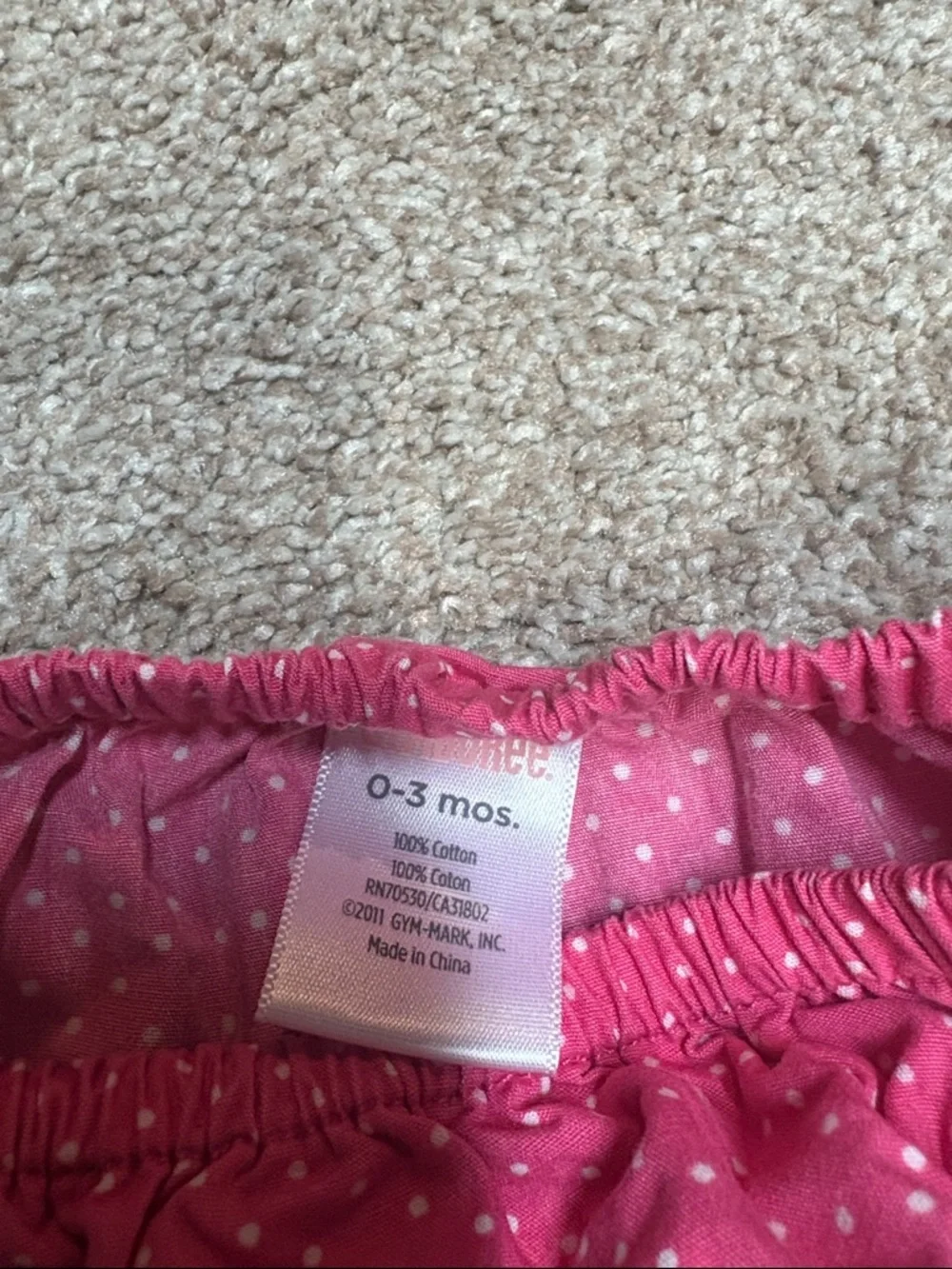 Gymboree (0-3 Months) Pink Polka Dot Dressy Diaper Cover